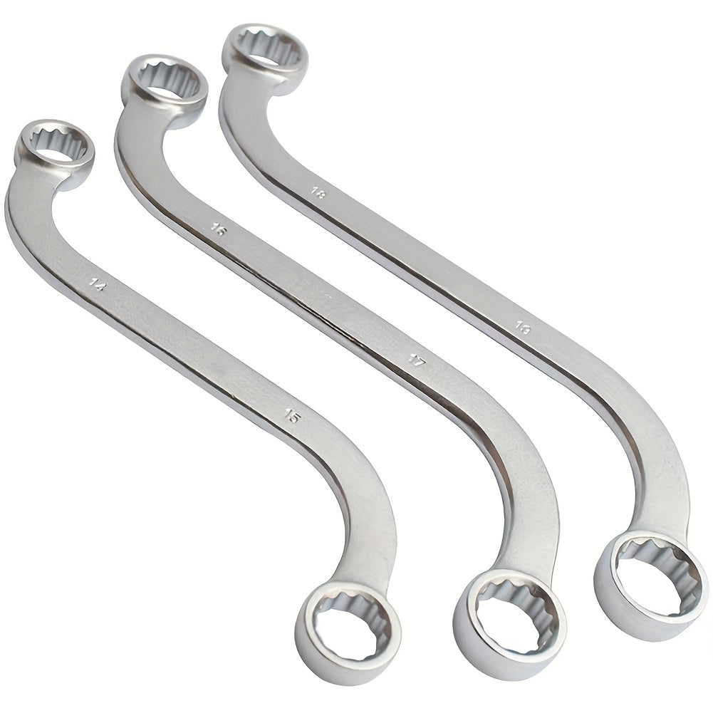 5-Piece S-Type Box End Wrench Set - 10-19mm Double-Headed Spanner Kit