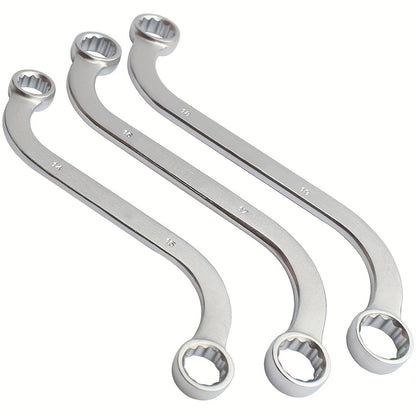 5-Piece S-Type Box End Wrench Set - 10-19mm Double-Headed Spanner Kit