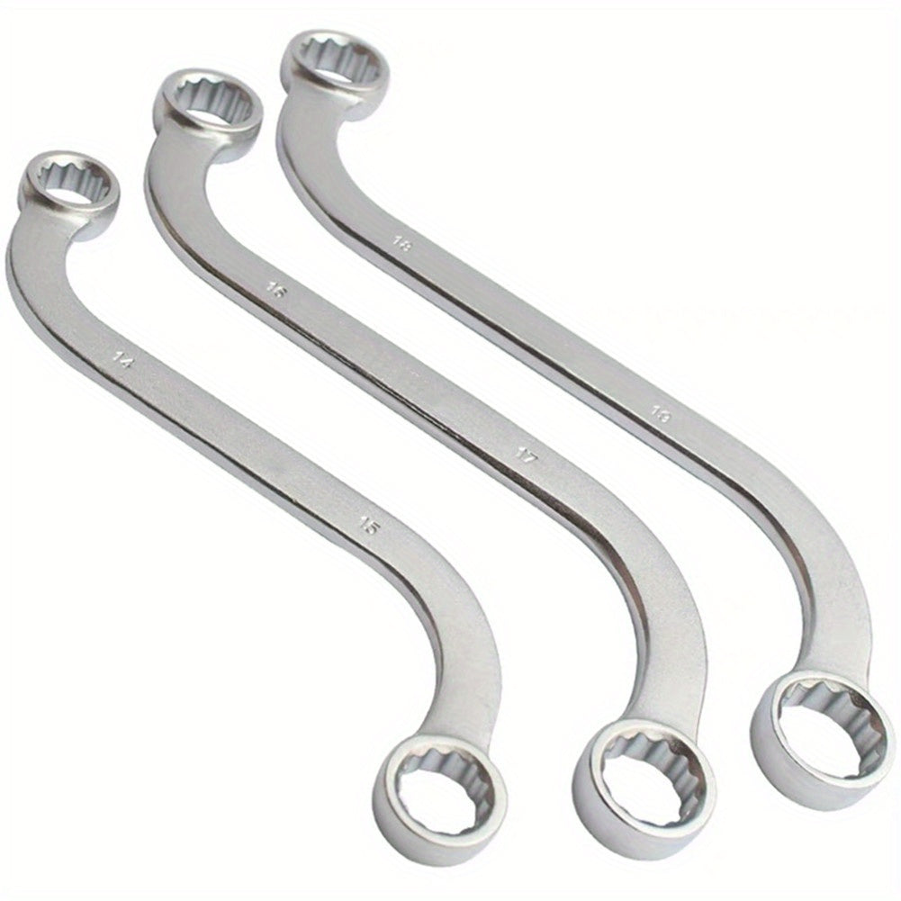 5-Piece S-Type Box End Wrench Set - 10-19mm Double-Headed Spanner Kit