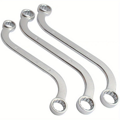 5-Piece S-Type Box End Wrench Set - 10-19mm Double-Headed Spanner Kit