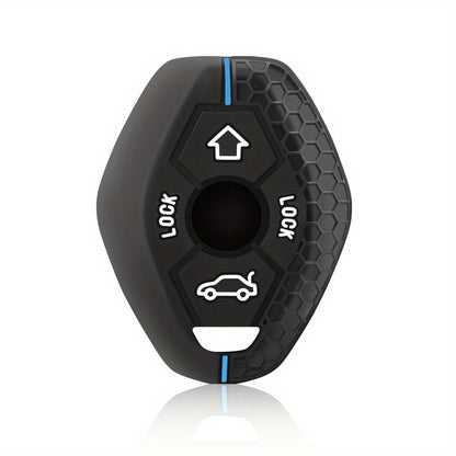 BMW Silicone Key Cover - X5 E53 X3 F83 3-7 Series 4-Button Blue