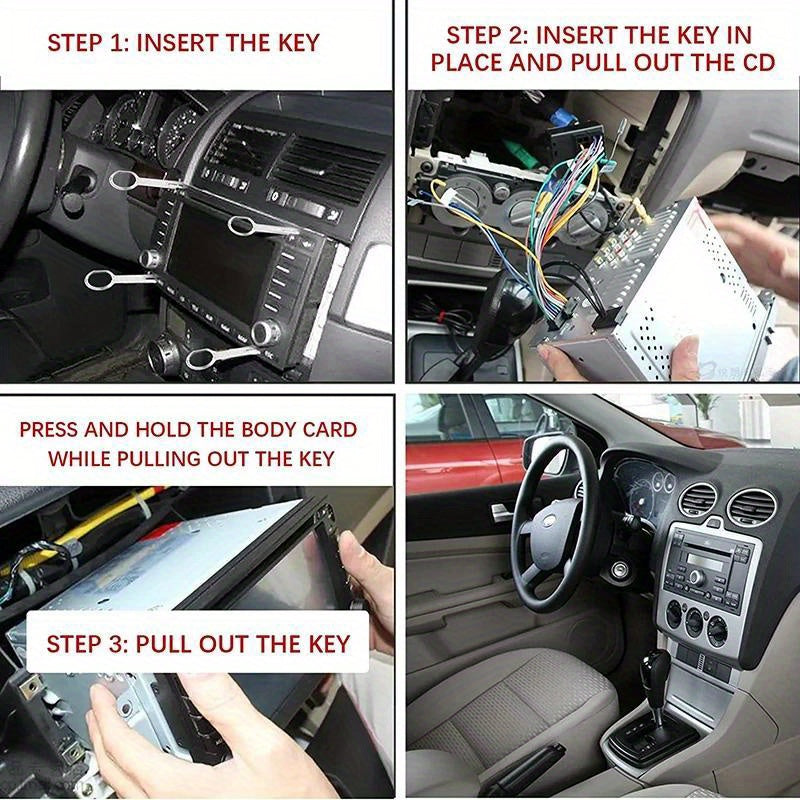 8-Piece Radio Removal Tool Set - Universal Car Stereo Installation Kit