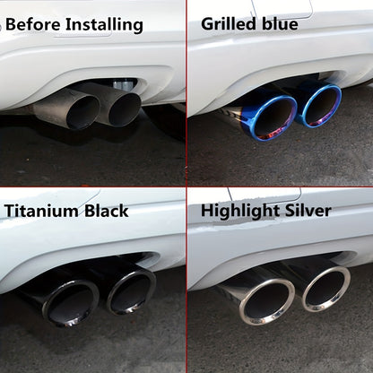 BMW VW Aluminum Exhaust Tips 2.76 Inch - Dual Pack Rust-Resistant Performance Upgrade