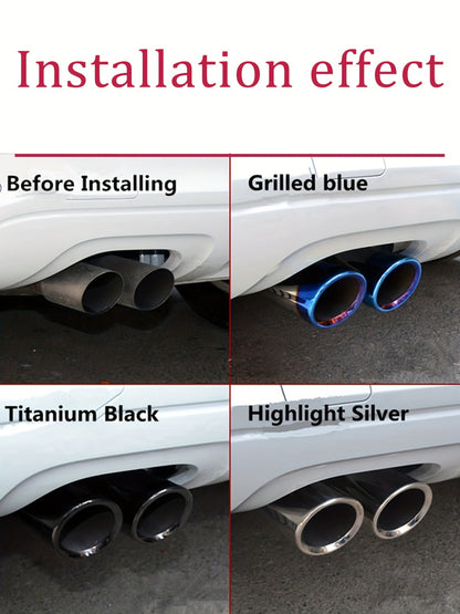 BMW VW Aluminum Exhaust Tips 2.76 Inch - Dual Pack Rust-Resistant Performance Upgrade