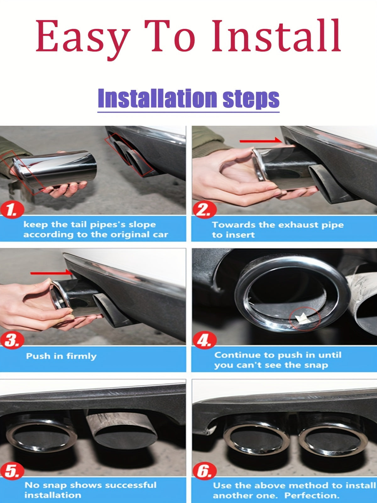 BMW VW Aluminum Exhaust Tips 2.76 Inch - Dual Pack Rust-Resistant Performance Upgrade