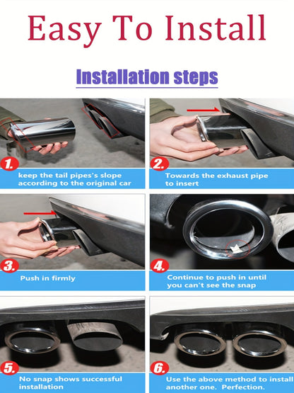 BMW VW Aluminum Exhaust Tips 2.76 Inch - Dual Pack Rust-Resistant Performance Upgrade