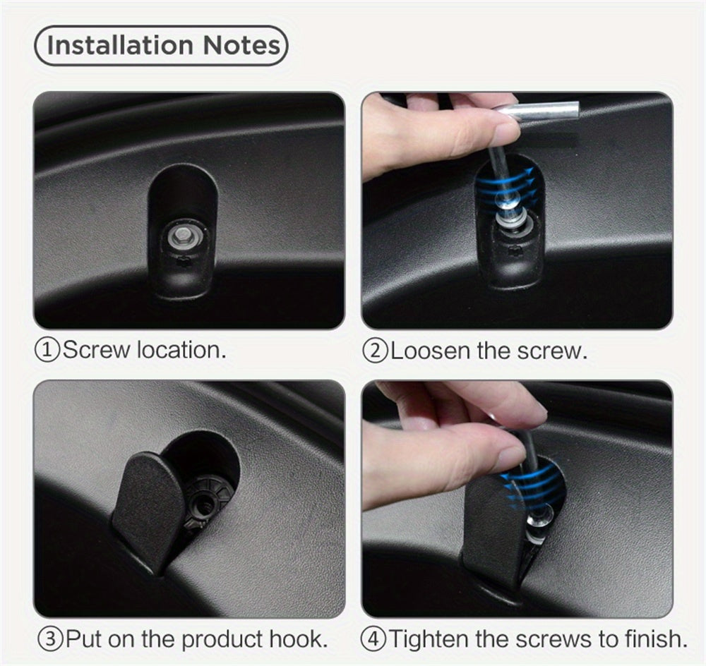 Tesla Model 3 Front Trunk Hooks (2017-2020) - 2pcs ABS Car Organizer Kit