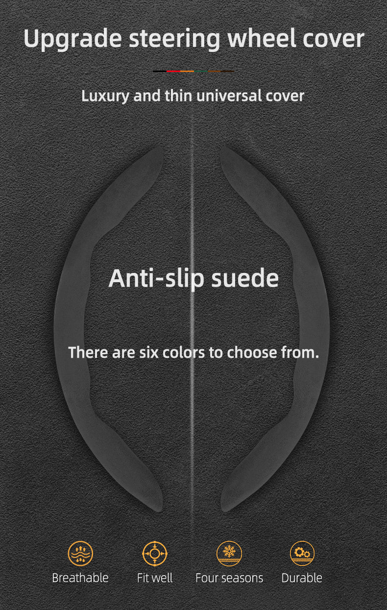 Audi Ultra-Thin Steering Wheel Cover - Non-Slip Snap-On Installation