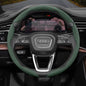 Audi Ultra-Thin Steering Wheel Cover - Non-Slip Snap-On Installation Green 3-piece Set For AUDI Round Steering Wheel