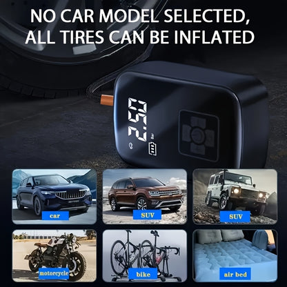 Portable Tire Inflator Digital - USB Rechargeable Air Compressor