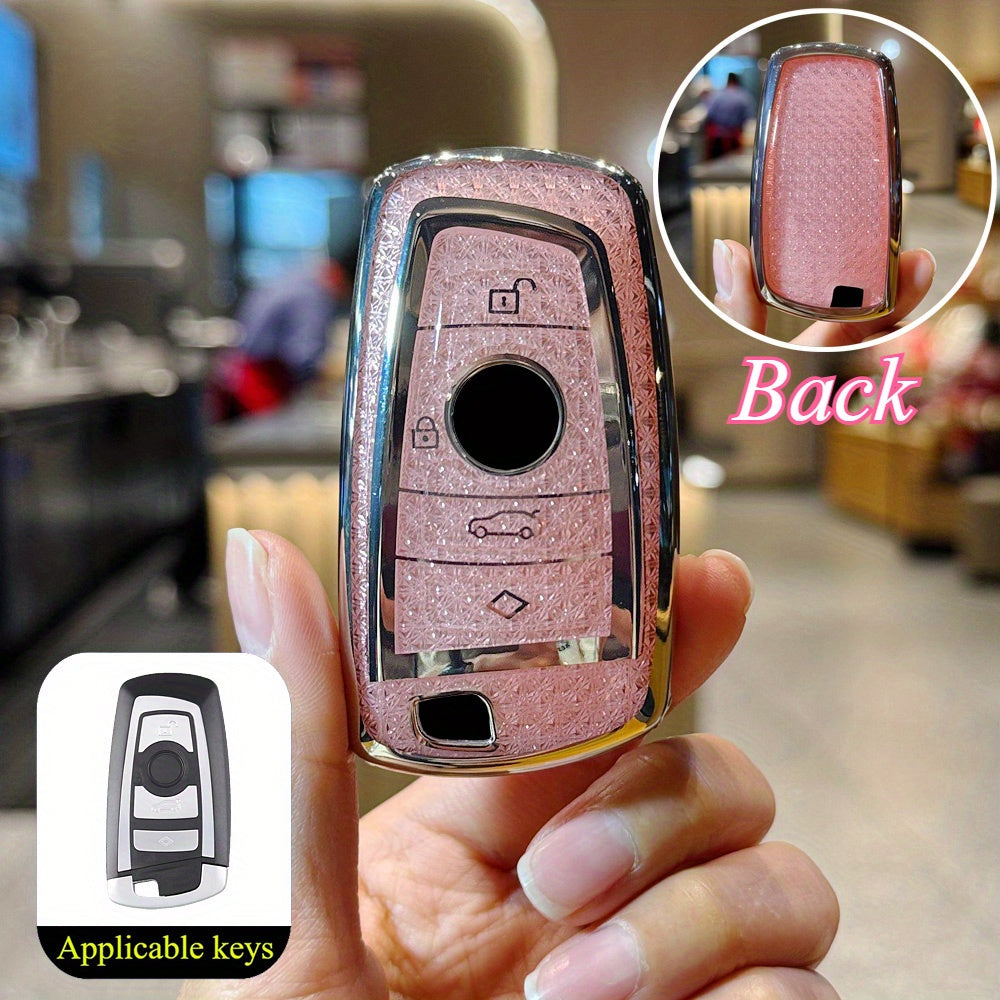 BMW TPU Key Fob Cover - 1-7 Series X1-X4 M5 M6 GT3 GT5 4-Button Pink single shell