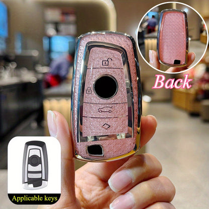 BMW TPU Key Fob Cover - 1-7 Series X1-X4 M5 M6 GT3 GT5 4-Button Pink single shell