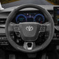 Toyota Winter Fleece Steering Wheel Cover - Ultra-Thin Anti-Slip for RAV4 Camry Corolla Black 2-Piece Set