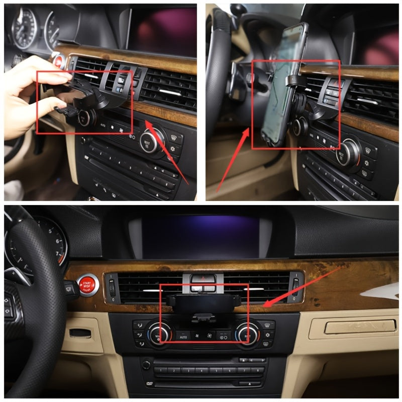 BMW E90 E91 E92 E93 Aluminum Phone Holder Mount - Adjustable Clamp Secure Grip