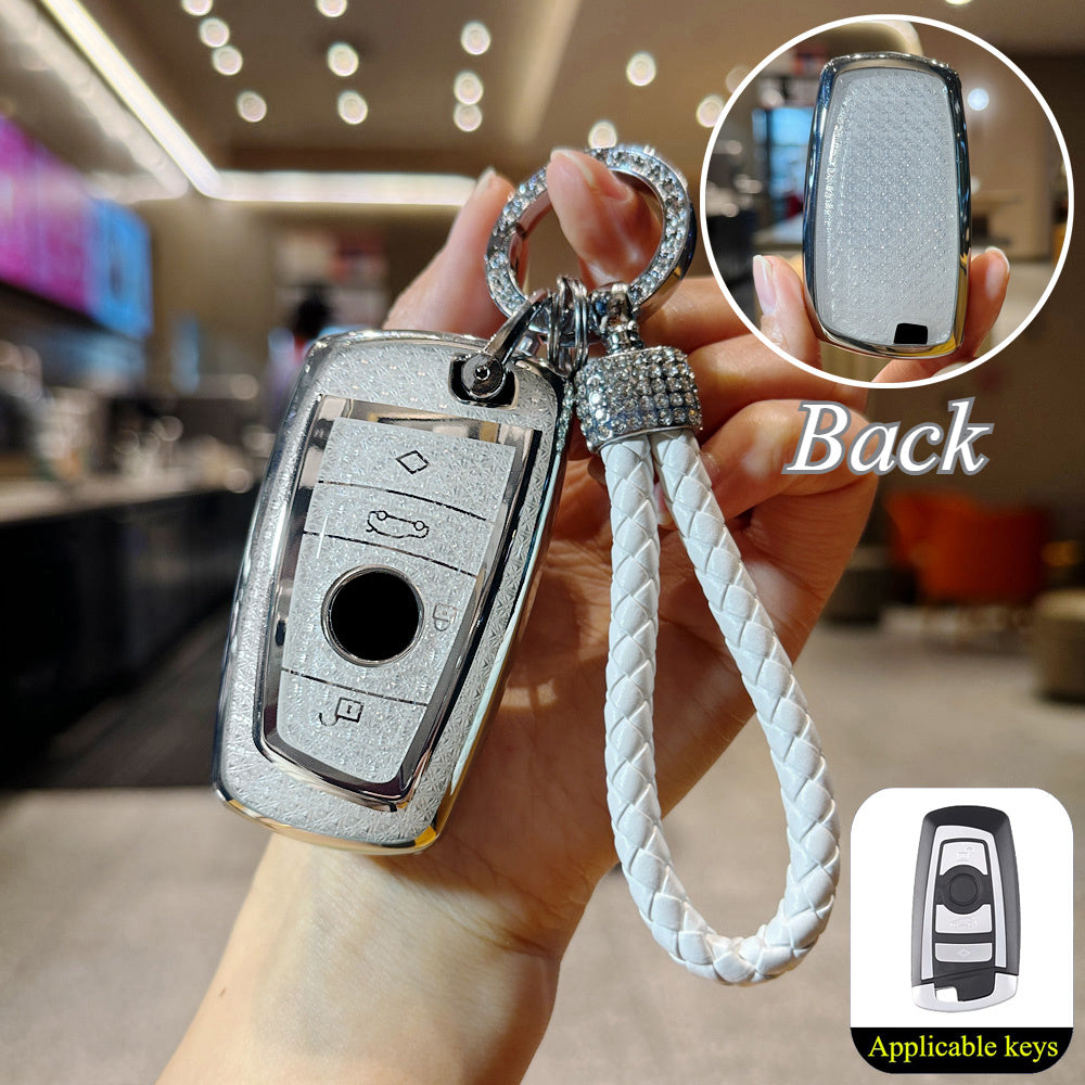 BMW TPU Key Fob Cover - 1-7 Series X1-X4 M5 M6 GT3 GT5 4-Button White Set