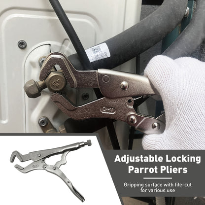 8.5 Inch Parrot Nose Locking Pliers - Adjustable Anti-Tip Rod Pliers