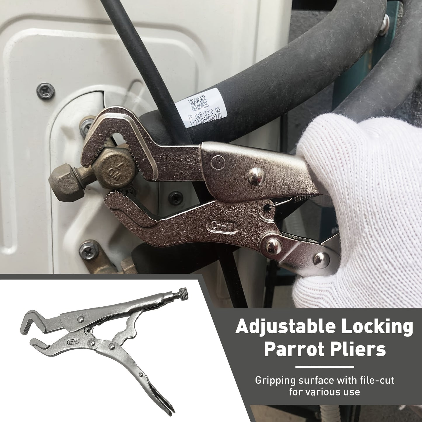 8.5 Inch Parrot Nose Locking Pliers - Adjustable Anti-Tip Rod Pliers