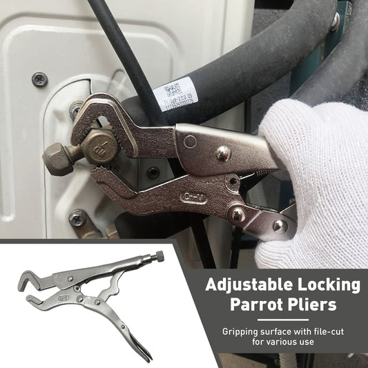 8.5 Inch Parrot Nose Locking Pliers - Adjustable Anti-Tip Rod Pliers