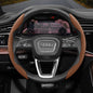 Audi Ultra-Thin Steering Wheel Cover - Non-Slip Snap-On Installation Brown For AUDI Round Steering Wheel 2-piece Set