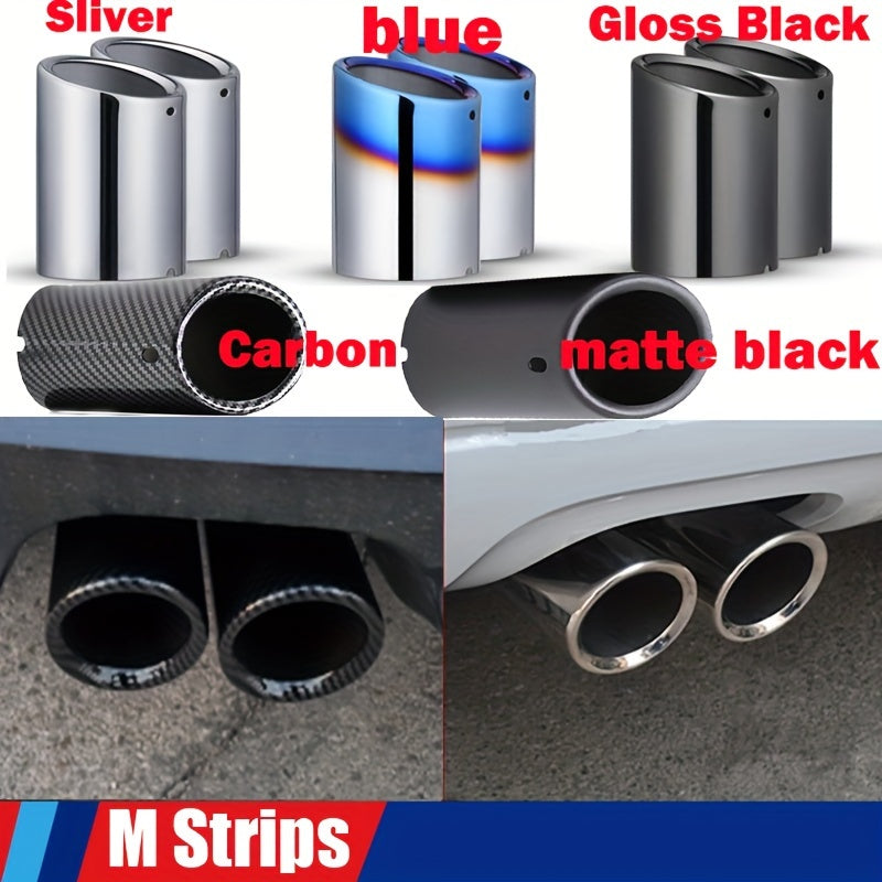 BMW VW Aluminum Exhaust Tips 2.76 Inch - Dual Pack Rust-Resistant Performance Upgrade