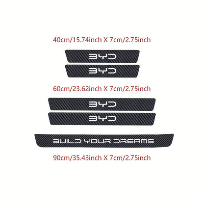 Carbon Fiber Threshold Skids - 5 Pack Non-Slip Anti-Scratch Floor Mats