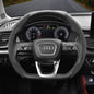 Audi Ultra-Thin Steering Wheel Cover - Non-Slip Snap-On Installation Black For AUDI D-shaped Steering Wheel 2-piece Set