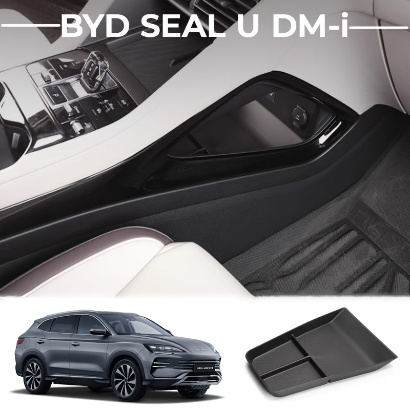 BYD SEAL U DM-i Center Console Storage Box - Premium Silicone Organizer Black For BYD SEAL U DM-i