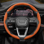 Audi Ultra-Thin Steering Wheel Cover - Non-Slip Snap-On Installation Orange 3-piece Set For AUDI Round Steering Wheel