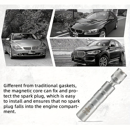 2-Piece Magnetic Spark Plug Socket Set - 14mm & 16mm Swivel Socket Kit