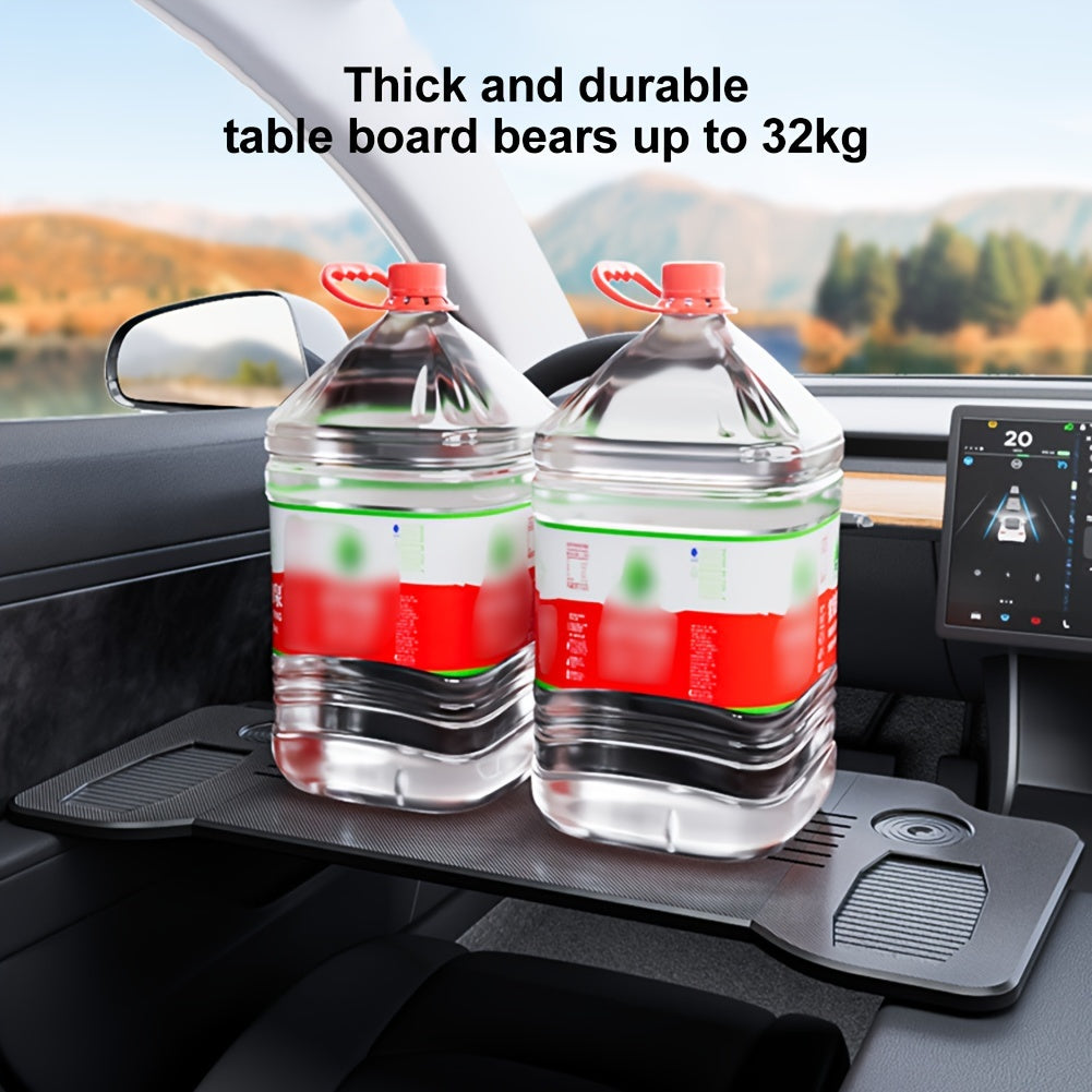 Tesla Model 3/Y Folding Travel Table - ABS Resin Seat Organizer with Laptop Tray