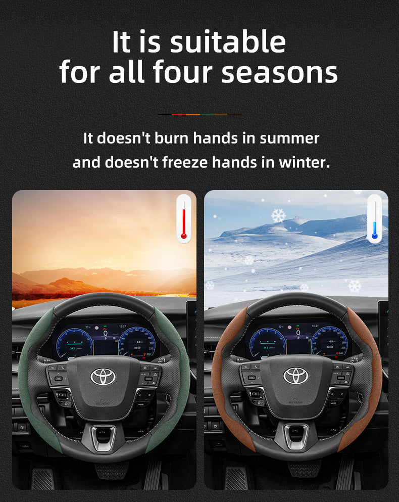 Toyota Winter Fleece Steering Wheel Cover - Ultra-Thin Anti-Slip for RAV4 Camry Corolla