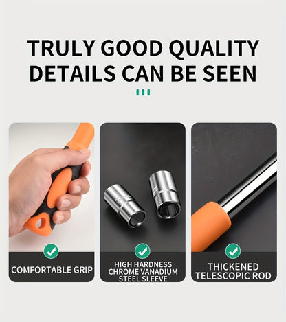 4-in-1 Telescoping Socket Wrench Set - Chrome Vanadium Steel Emergency Tool