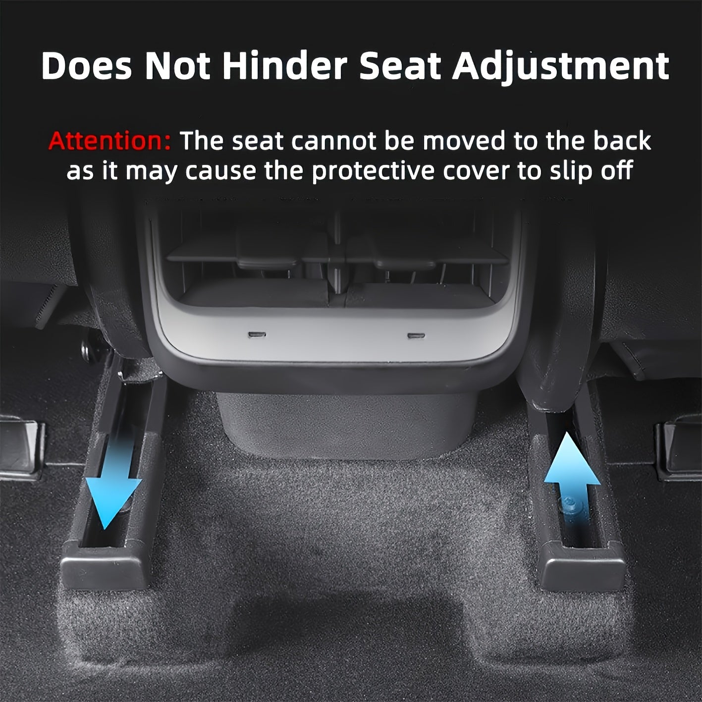 Tesla Model 3/Y Seat Track Protector Set - 4 Pack Scratch-Resistant Covers