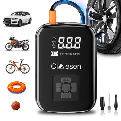 Portable Tire Inflator Digital - USB Rechargeable Air Compressor Wireless
