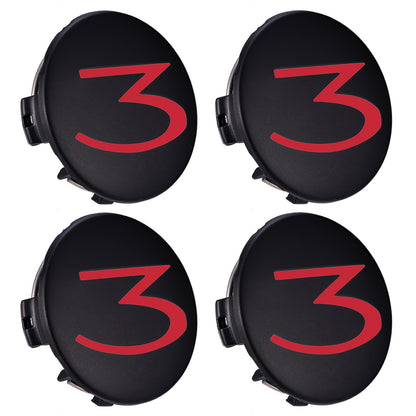 Tesla Model 3/S/X/Y Wheel Hub Caps - 24 Pack Number 3 Logo Center Covers