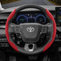 Toyota Winter Fleece Steering Wheel Cover - Ultra-Thin Anti-Slip for RAV4 Camry Corolla Red 2-Piece Set