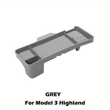 Tesla Model 3 Highland & Model Y Juniper Dashboard Storage Tray - Premium Silicone Gray