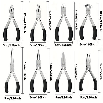8-Piece Mini Pliers Set - Multifunctional Jewelry Making & Electronics Tool Kit