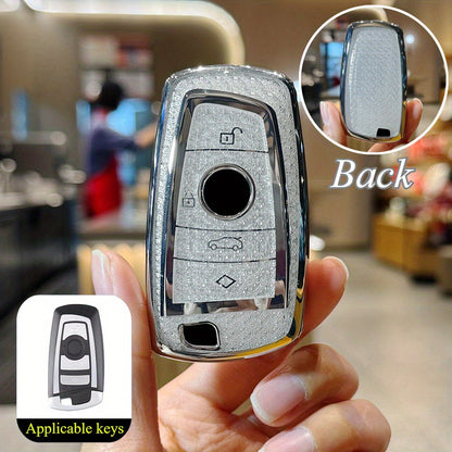 BMW TPU Key Fob Cover - 1-7 Series X1-X4 M5 M6 GT3 GT5 4-Button White Single Shell