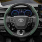 Toyota Winter Fleece Steering Wheel Cover - Ultra-Thin Anti-Slip for RAV4 Camry Corolla Green 2-Piece Set