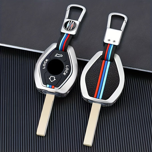 BMW Alloy Key Shell Case - X5 E53 X3 F83 E46 E39 Series 3 5 7 330i Z3 Z4 M5 325i Moonlight Silvery