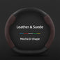 Carbon Fiber Faux Leather Steering Wheel Cover - 15 Inch Sports Style Mocha D-Shaped Leather & Suede