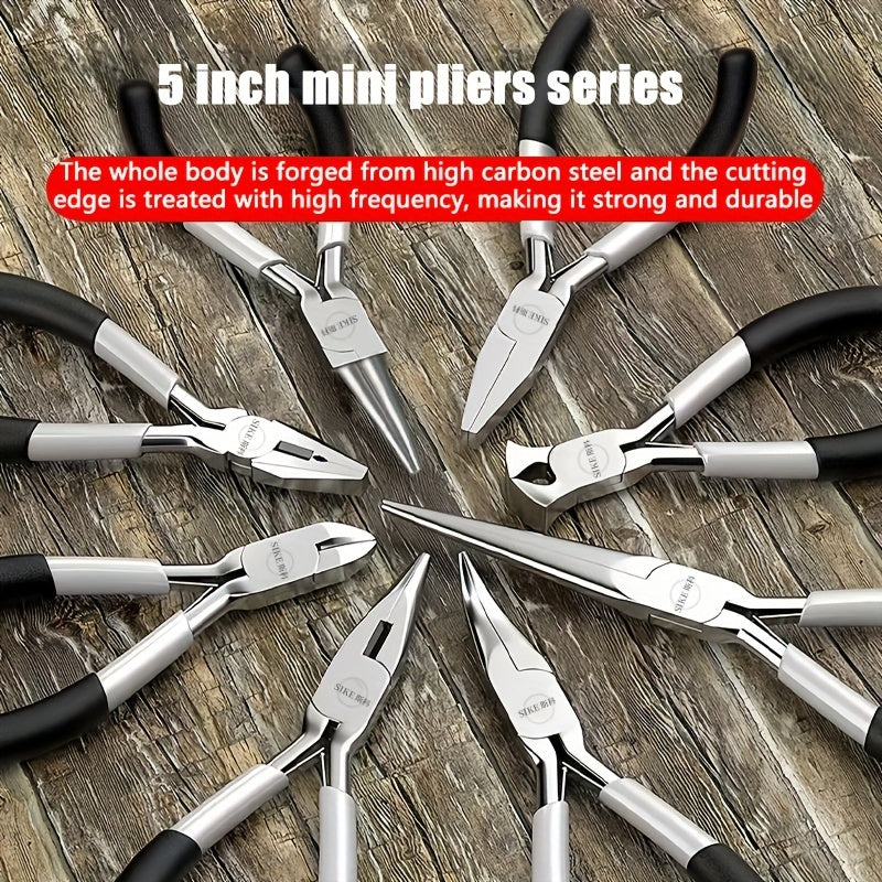 8-Piece Mini Pliers Set - Multifunctional Jewelry Making & Electronics Tool Kit