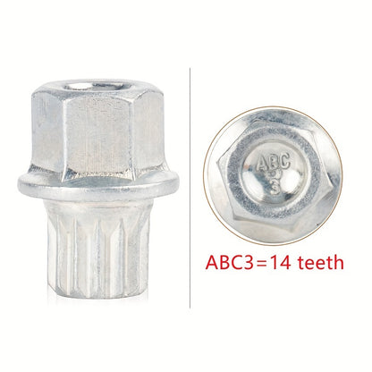 VW Audi Wheel Lock Socket Set - 21 Teeth Anti-Theft Tool ABC3=14 teeth