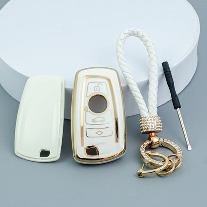 BMW TPU Key Fob Cover - 1 3 5 7 Series X1-X5 F10-F30 M3 M4 White