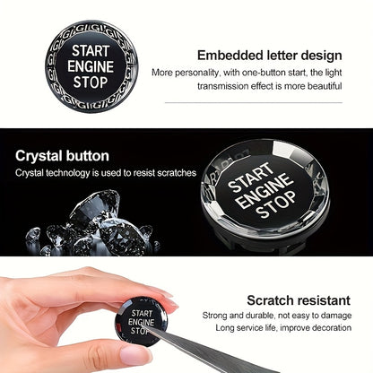 BMW Crystal Start Button Cover - G20-G26 X1-X7 ABS Black Red