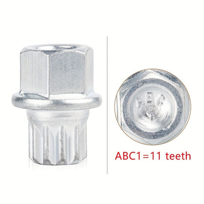 VW Audi Wheel Lock Socket Set - 21 Teeth Anti-Theft Tool ABC1=11 teeth