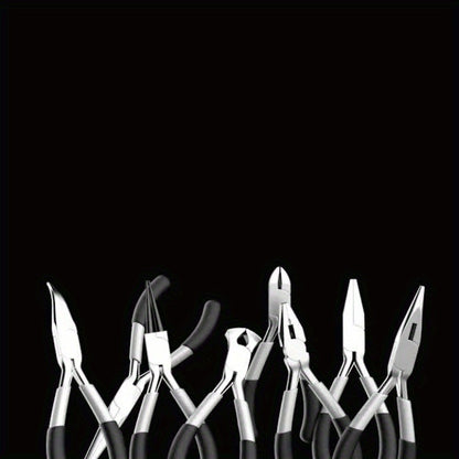 8-Piece Mini Pliers Set - Multifunctional Jewelry Making & Electronics Tool Kit