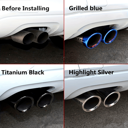 BMW VW Aluminum Exhaust Tips 2.76 Inch - Dual Pack Rust-Resistant Performance Upgrade
