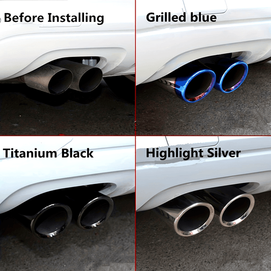 BMW VW Aluminum Exhaust Tips 2.76 Inch - Dual Pack Rust-Resistant Performance Upgrade